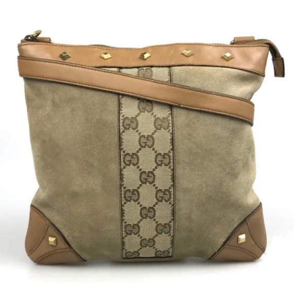 Authentic Gucci Crossbody Shoulder Bag Suede - Picture 1 of 11